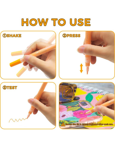 Marcadores de Pintura Acrílica Artecho 36 Colores 0.7mm Punta Fina