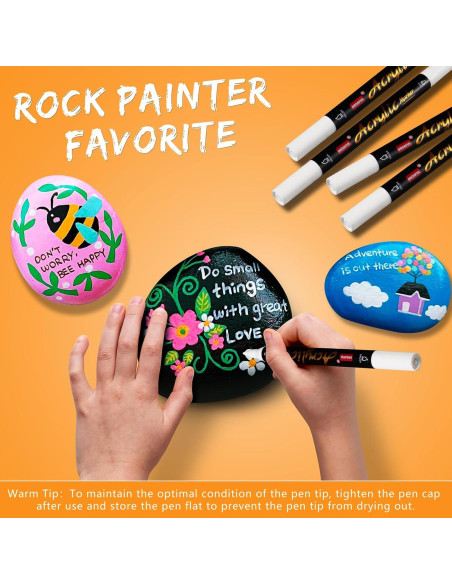 Marcadores de Pintura Acrílica Blanca Droaful - 6 Piezas Doble Punta