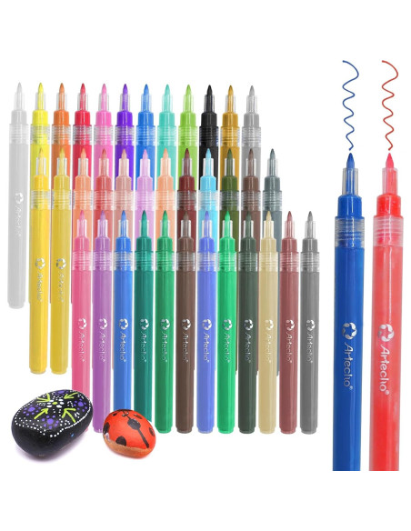 Marcadores de Pintura Acrílica Artecho 36 Colores 0.7mm Punta Fina
