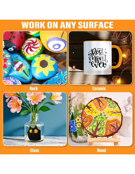 Marcadores de Pintura Acrílica Blanca Droaful - 6 Piezas Doble Punta