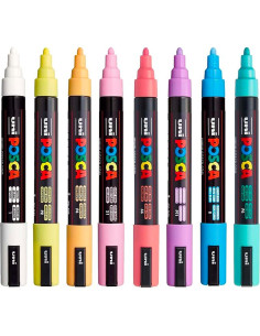 Set de 8 Marcadores Posca Mediana 5M - Colores Suaves 2