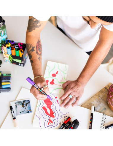 Set de 8 Marcadores Posca Mediana 5M - Colores Suaves