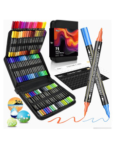 72 Marcadores Acrílicos Diyeever Doble Punta Multicolor