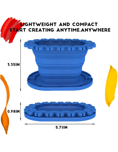 Taza Limpiadora de Pinceles SUWARMN Azul 355ml Plegable