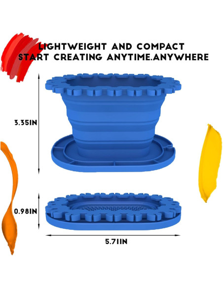 Taza Limpiadora de Pinceles SUWARMN Azul 355ml Plegable