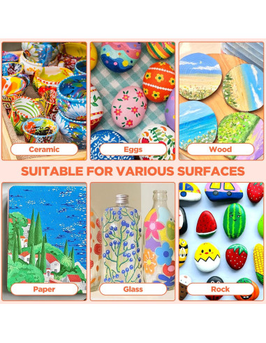 72 Marcadores Acrílicos Diyeever Doble Punta Multicolor