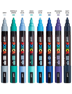 Set de 8 Marcadores Posca PC5M - Tonos Fríos 5M 2