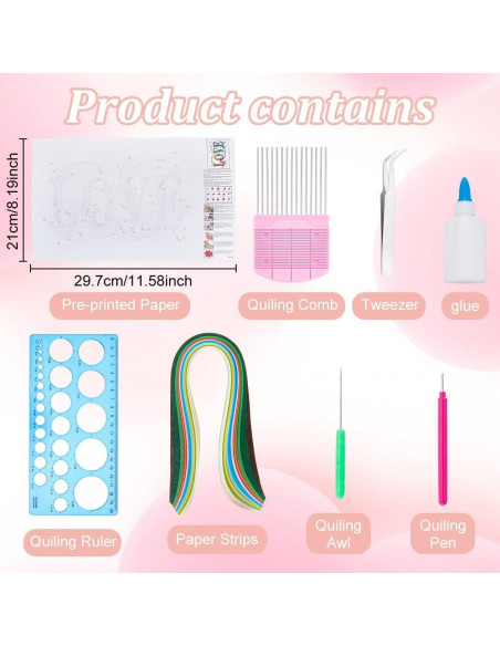 Kit de Quilling de Papel A4 WEBEEDY para Principiantes