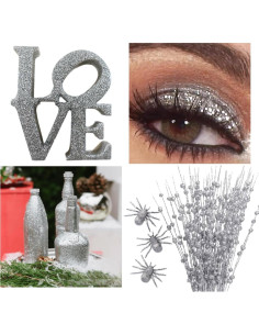 Glitter Plateado Hexagonal ALAZCO 226 Gramos para Manualidades 2