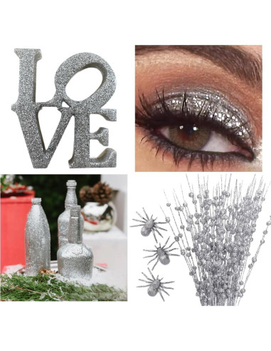 Glitter Plateado Hexagonal ALAZCO 226 Gramos para Manualidades