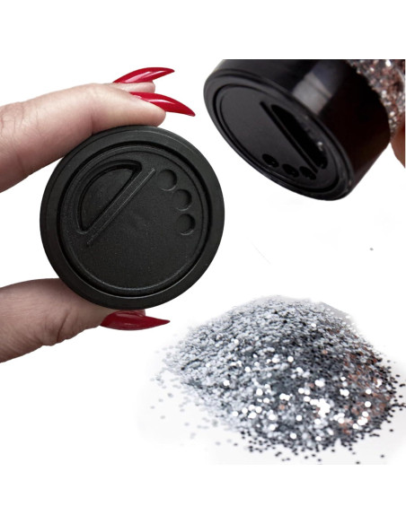 Glitter Plateado Hexagonal ALAZCO 226 Gramos para Manualidades