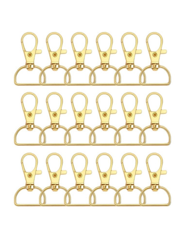 50 Ganchos de Cierre Giratorios Segauin 2.54 cm Dorado
