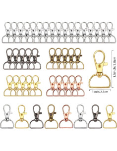 50 Ganchos de Cierre Giratorios Segauin 2.54 cm Dorado 2