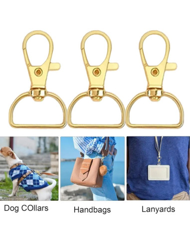 50 Ganchos de Cierre Giratorios Segauin 2.54 cm Dorado
