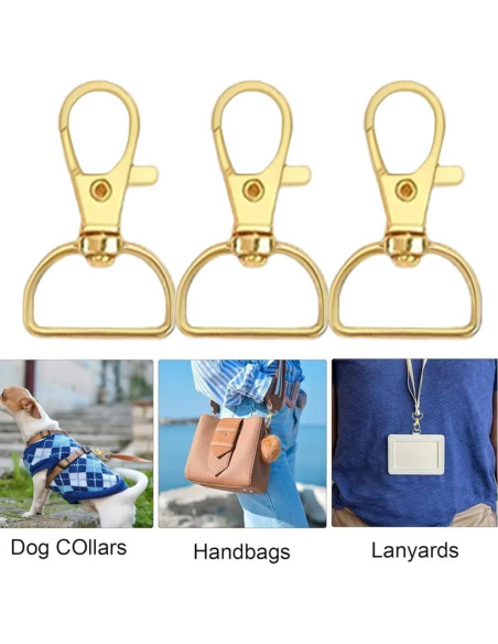 50 Ganchos de Cierre Giratorios Segauin 2.54 cm Dorado