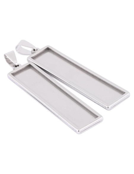 10 Bandejas de Cabochón Rectangulares Reidgaller 10x50mm