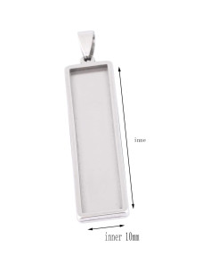 10 Bandejas de Cabochón Rectangulares Reidgaller 10x50mm 2