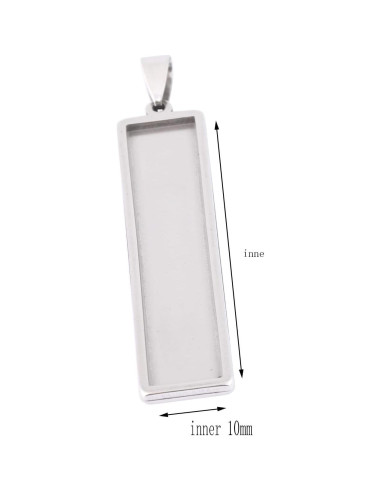 10 Bandejas de Cabochón Rectangulares Reidgaller 10x50mm