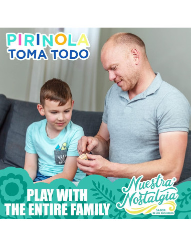 Juego de Toma Todo Pirinola Mexicana de Madera - Set de 3