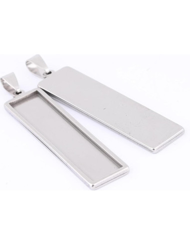 10 Bandejas de Cabochón Rectangulares Reidgaller 10x50mm