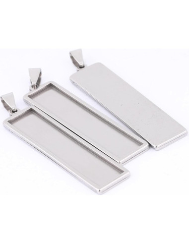 10 Bandejas de Cabochón Rectangulares Reidgaller 10x50mm