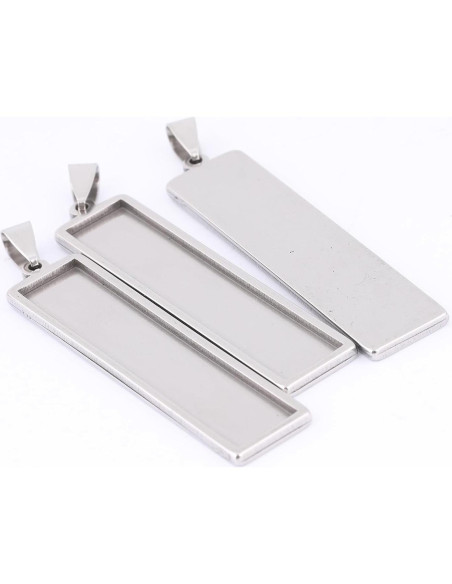 10 Bandejas de Cabochón Rectangulares Reidgaller 10x50mm