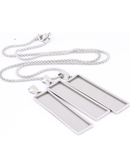 10 Bandejas de Cabochón Rectangulares Reidgaller 10x50mm