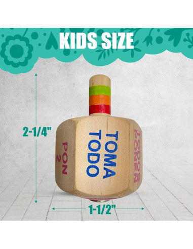 Juego de Toma Todo Pirinola Mexicana de Madera - Set de 3