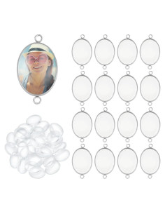 30 Conjuntos de Conectores Cabochón Ovalados UNICRAFTALE