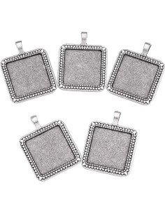 Kissitty 10 Piezas Bezel Antiguo Plata 25x25mm para Joyería 2