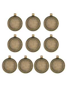 10 Piezas Configuraciones Bezel Pandahall 25mm Bronce Antiguo
