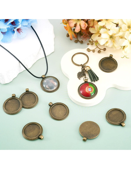 10 Piezas Configuraciones Bezel Pandahall 25mm Bronce Antiguo