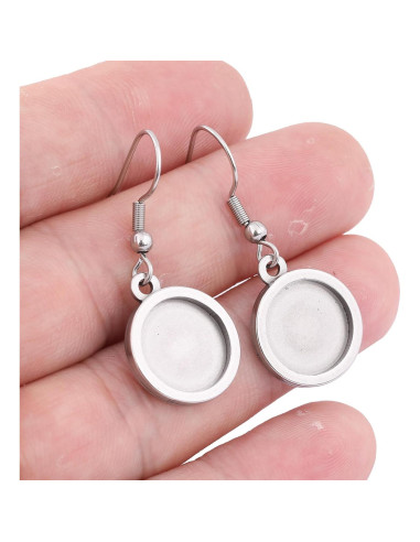 20 Piezas Base de Pendientes Reidgaller Acero Inoxidable 12mm