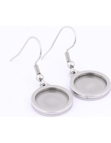 20 Piezas Base de Pendientes Reidgaller Acero Inoxidable 12mm