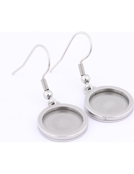 20 Piezas Base de Pendientes Reidgaller Acero Inoxidable 12mm