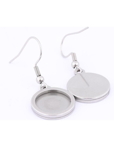 20 Piezas Base de Pendientes Reidgaller Acero Inoxidable 12mm