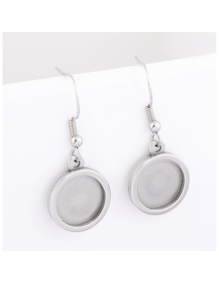 20 Piezas Base de Pendientes Reidgaller Acero Inoxidable 12mm