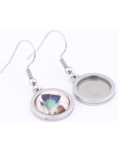 20 Piezas Base de Pendientes Reidgaller Acero Inoxidable 12mm