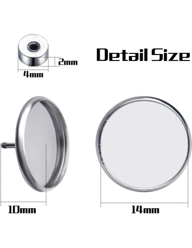 10 Piezas Plantillas Pendientes Acero Inoxidable 14mm Aylifu
