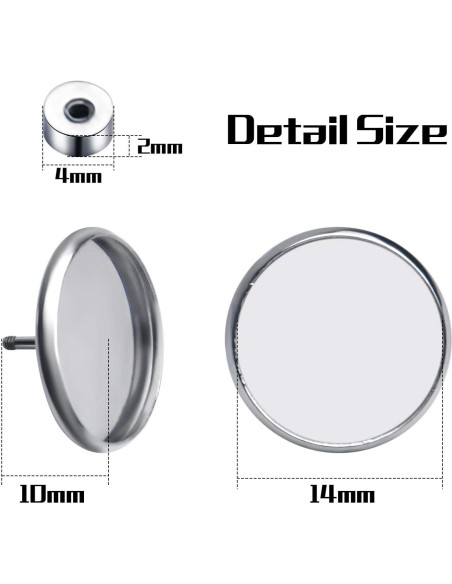 10 Piezas Plantillas Pendientes Acero Inoxidable 14mm Aylifu