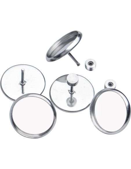 10 Piezas Plantillas Pendientes Acero Inoxidable 14mm Aylifu