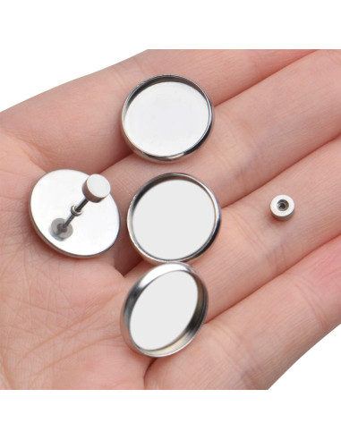 10 Piezas Plantillas Pendientes Acero Inoxidable 14mm Aylifu