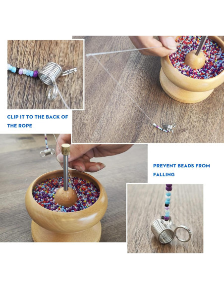 14 Clips de Cuerda para Perlas INDIVSHOW - 6 Grandes y 8 Pequeños