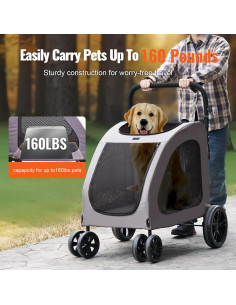 Carrito para Mascotas VEVOR DTC-909, 72.57 kg, Tejido Oxford 2