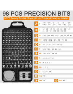 Kit de Destornilladores de Precisión Necamocu 115 en 1 Magnético 2