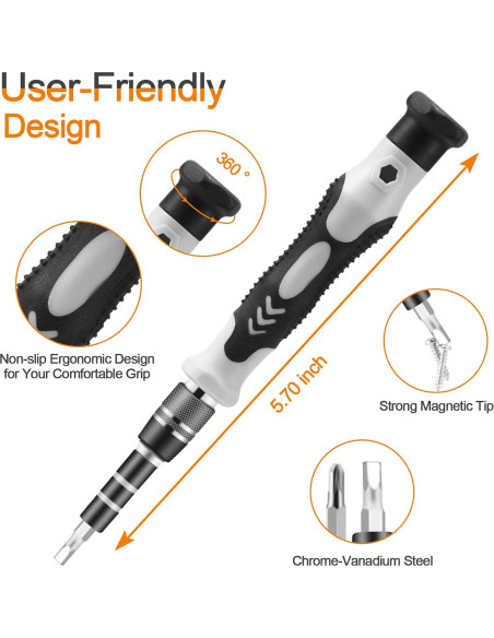 Kit de Destornilladores de Precisión Necamocu 115 en 1 Magnético