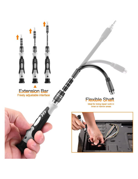 Kit de Destornilladores de Precisión Necamocu 115 en 1 Magnético