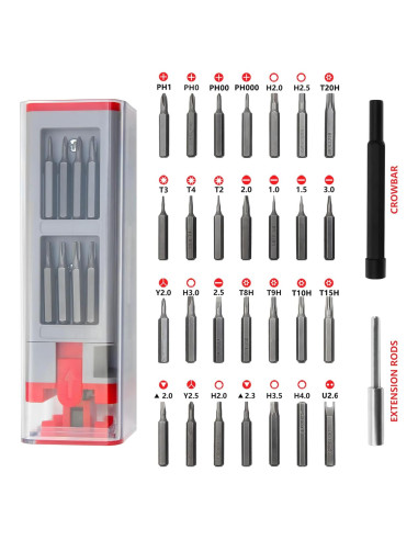 Juego de Destornilladores de Precisión 30 en 1 KALiM Rojo