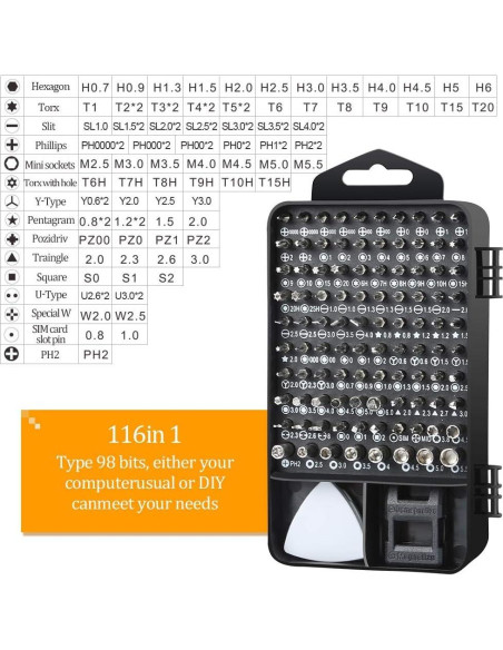 Juego de Destornilladores de Precisión 117 en 1 Lifegoo