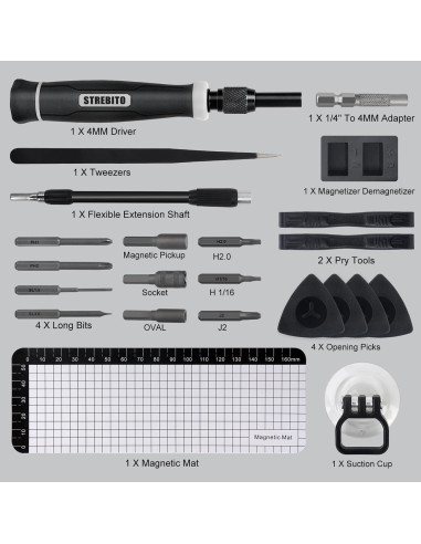Juego de Destornilladores de Precisión STREBITO 153 en 1